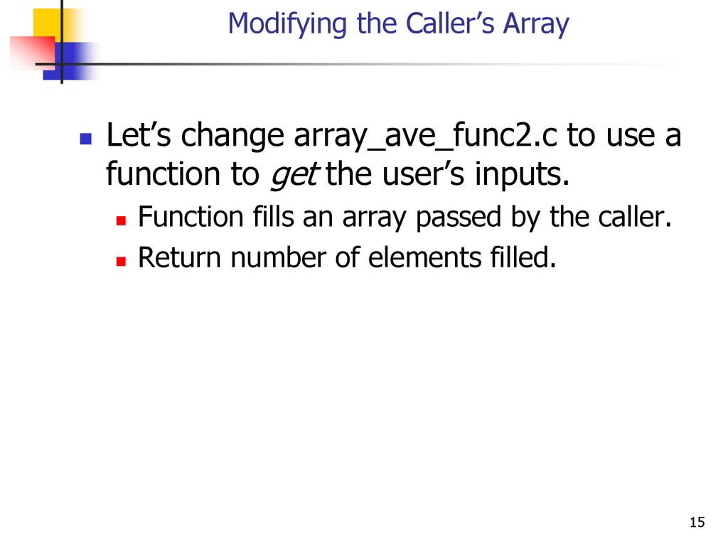 Arrays as Function Parameters - ppt download