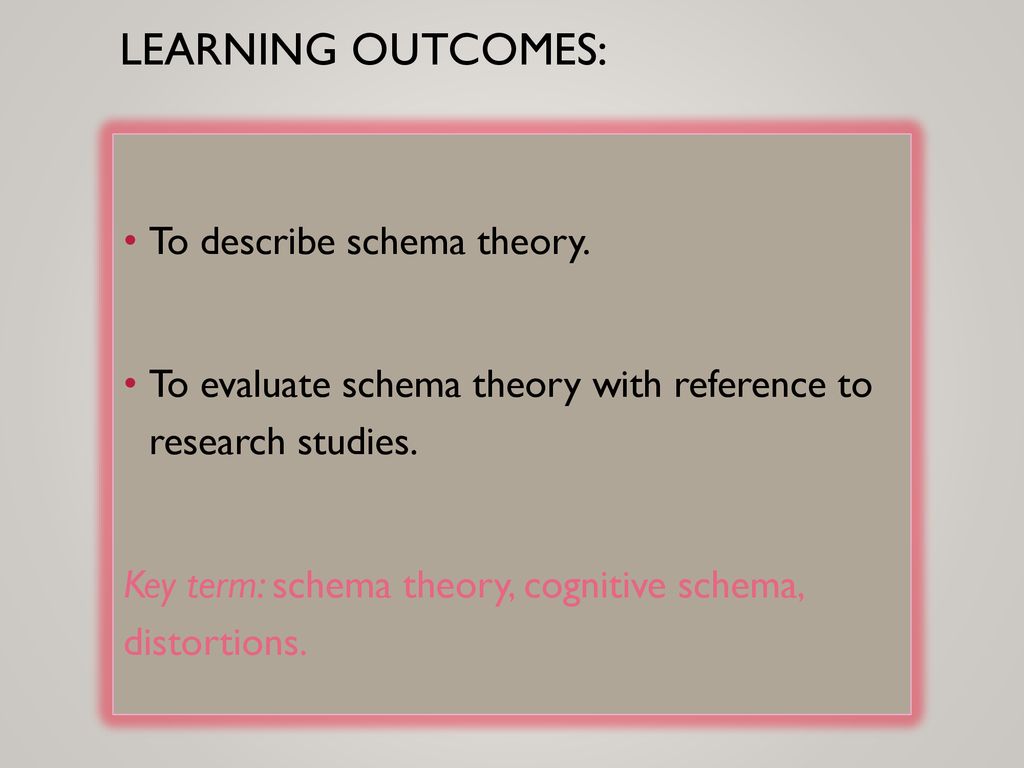 Cognitive Level of Analysis Schema Theory - ppt download