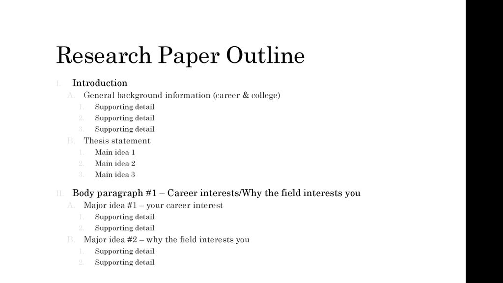 college research paper outline