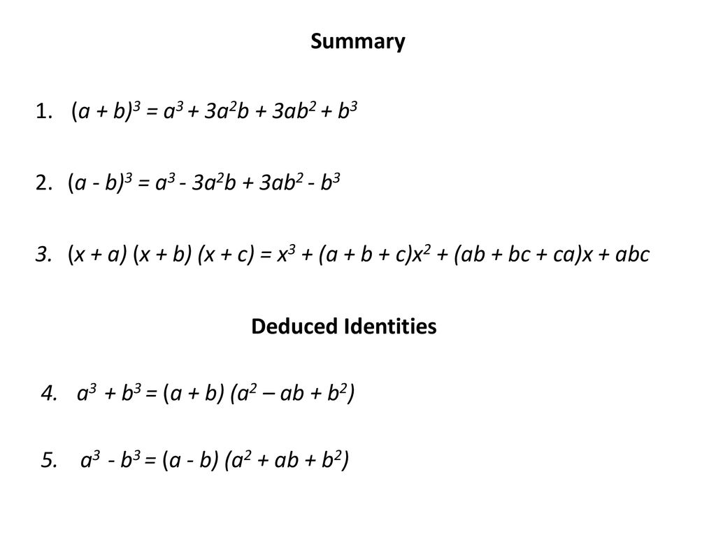 Application Of Algebraic Identities Ppt Download