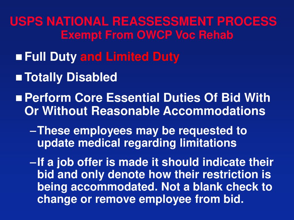 Usps National Reassessment Process Ppt Download