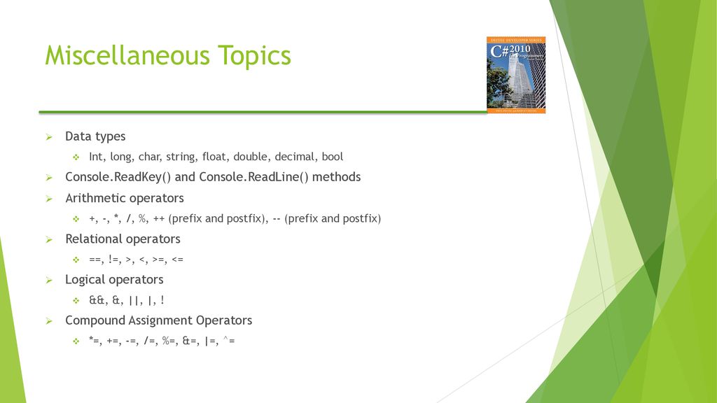 Visual Programming Lecture ppt download