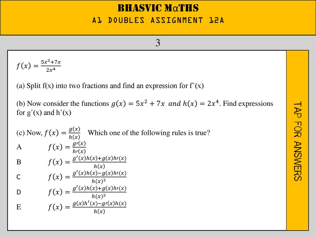 Bhasvic Maths 1 A1 Doubles Assignment 12a Ppt Download