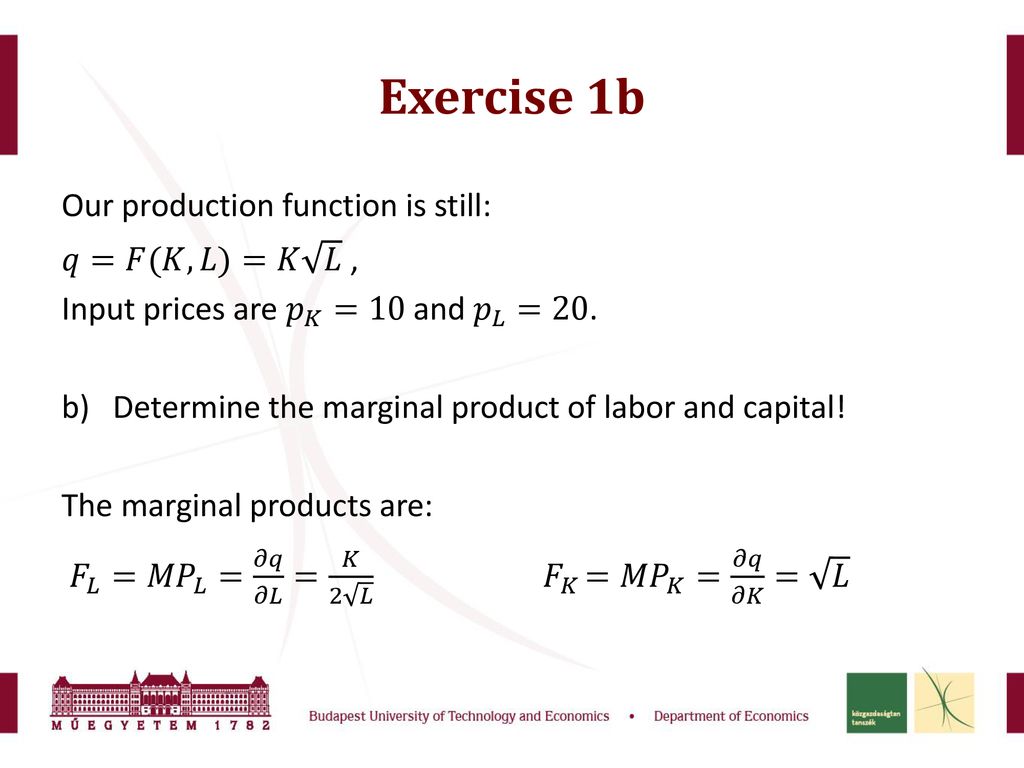 Exercises Production And Costs Ppt Download