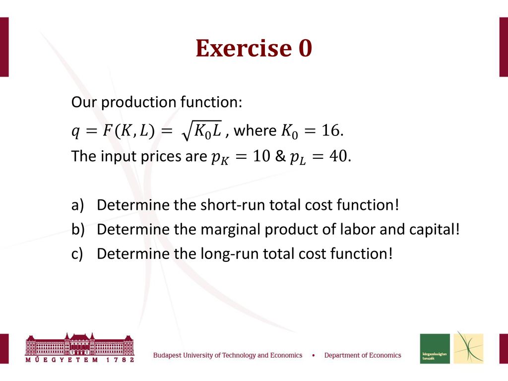 Exercises Production And Costs Ppt Download