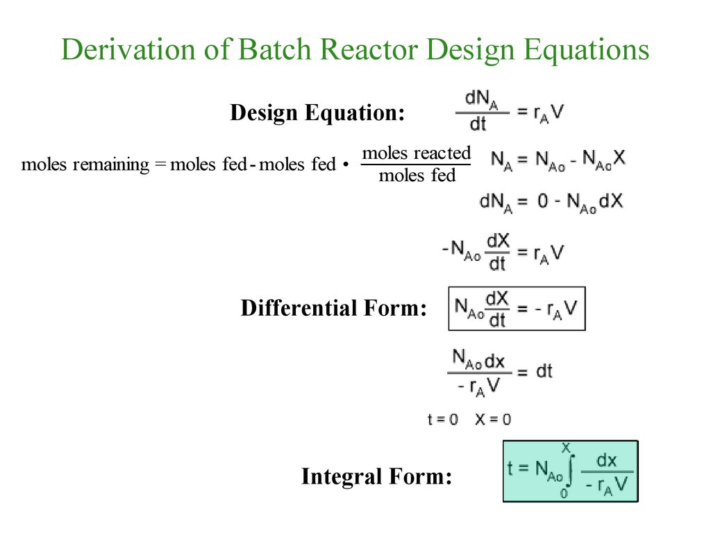 Escarpa preceder indulgente reactor design calculation amabilidad