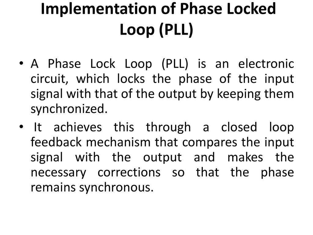 Implementation Of Phase Locked Loop (PLL) By Using IC 565 And IC555 ...