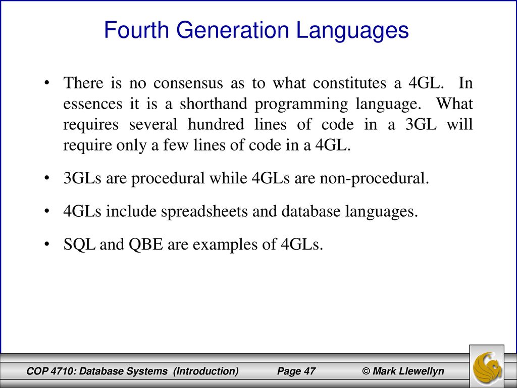 COP 4710: Database Systems Fall 2007 Introduction to Database Systems ...