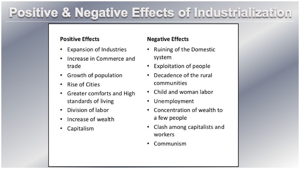 positives of the industrial revolution