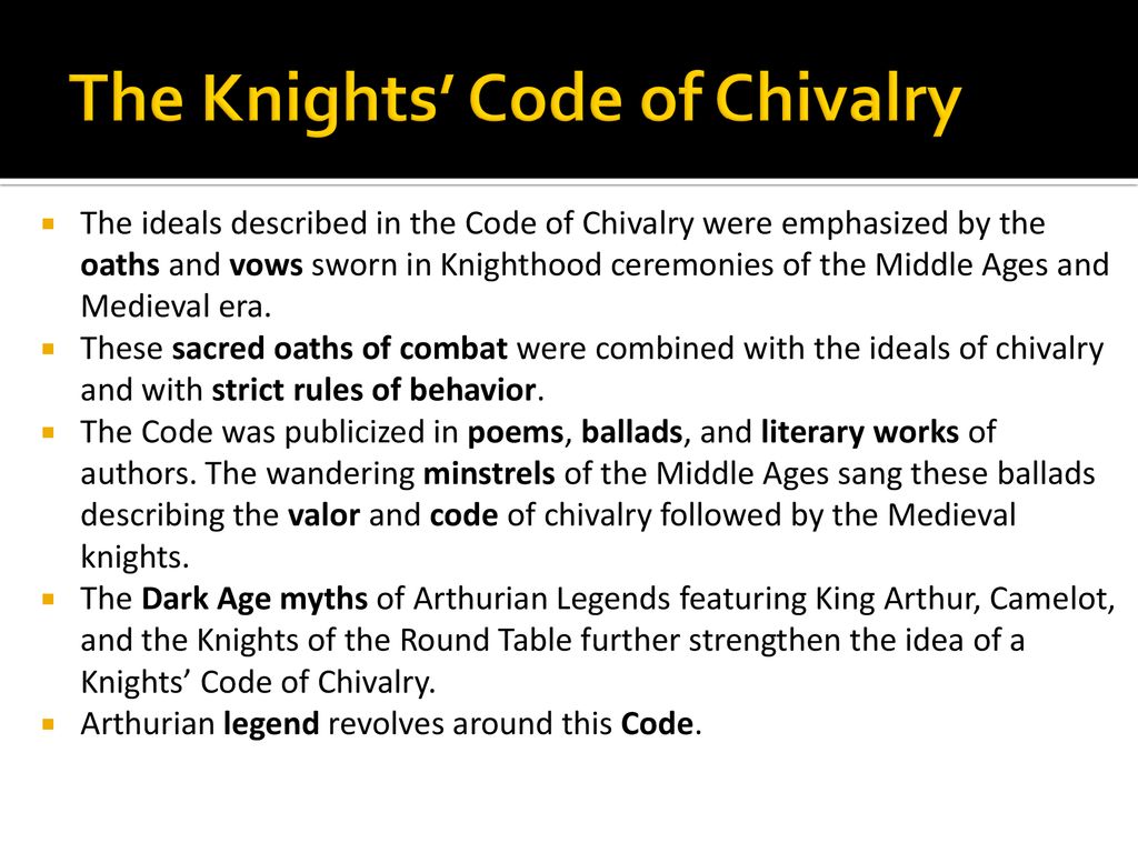 code of chivalry king arthur