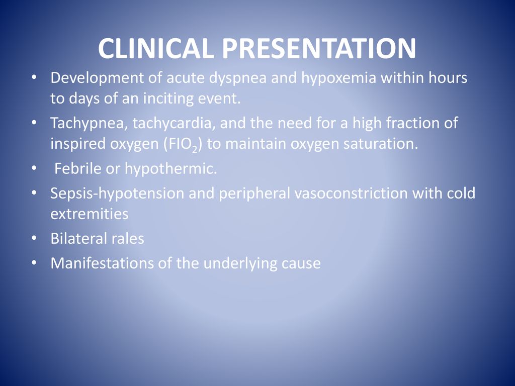 Acute respiratory distress syndrome - ppt download