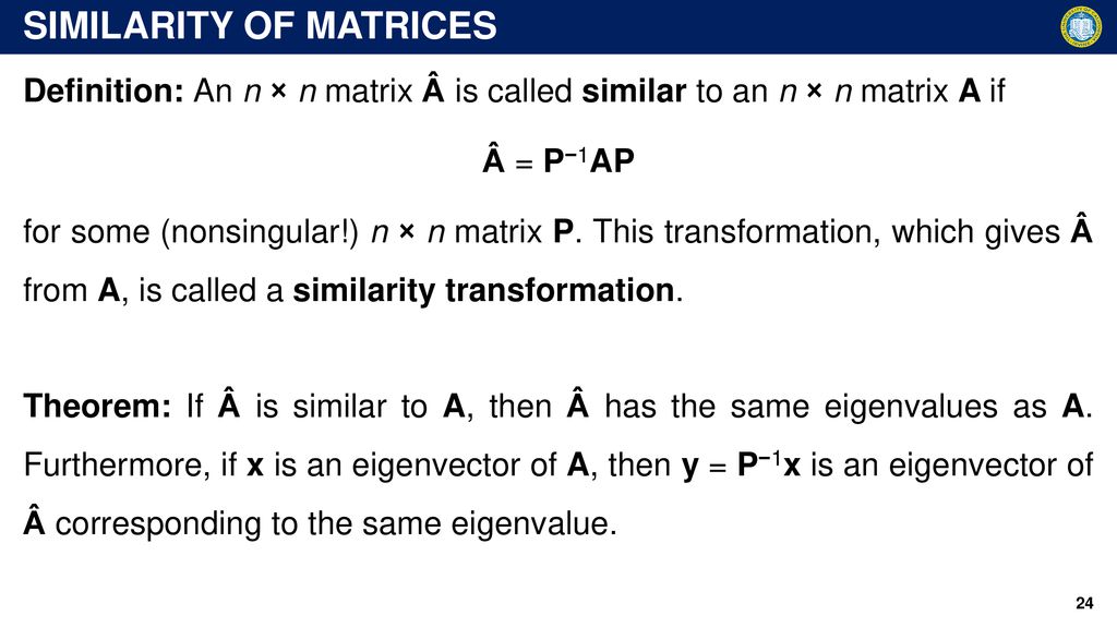 Engmae 0a Engineering Analysis I Matrix Eigenvalue Problems Ppt Download
