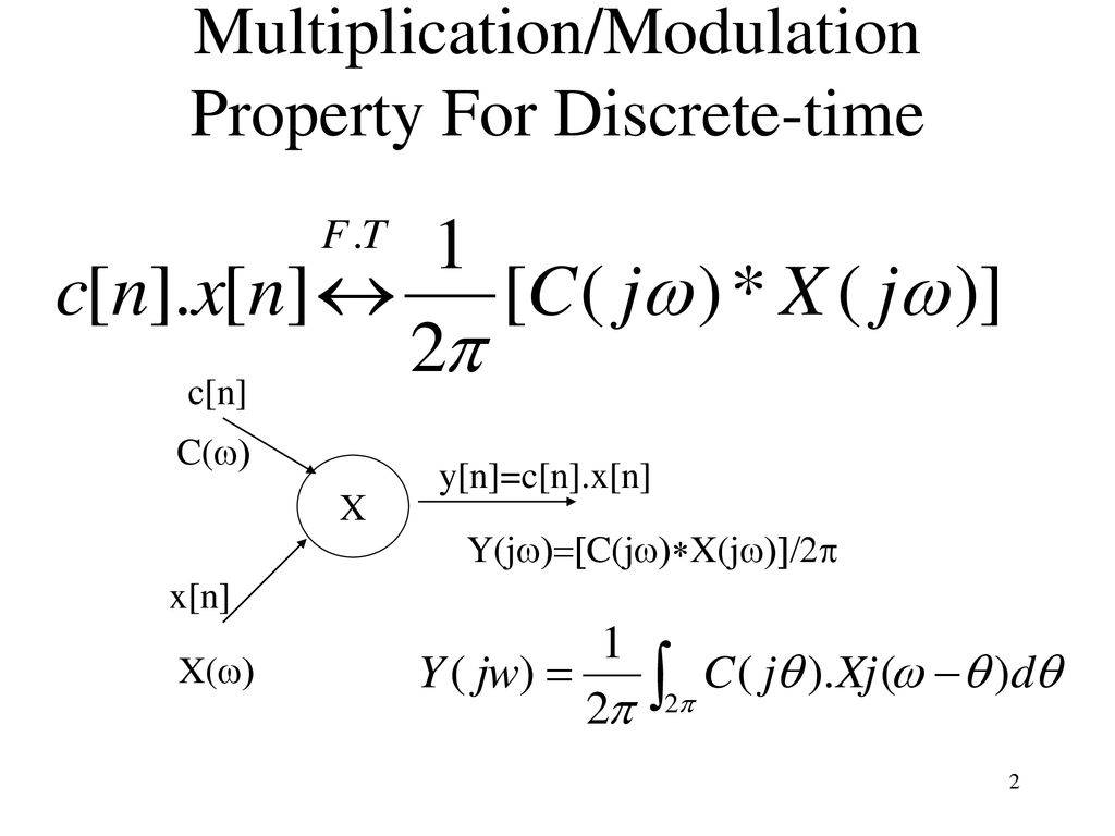 Multiplication Modulation Property For Continuous Time Ppt Download