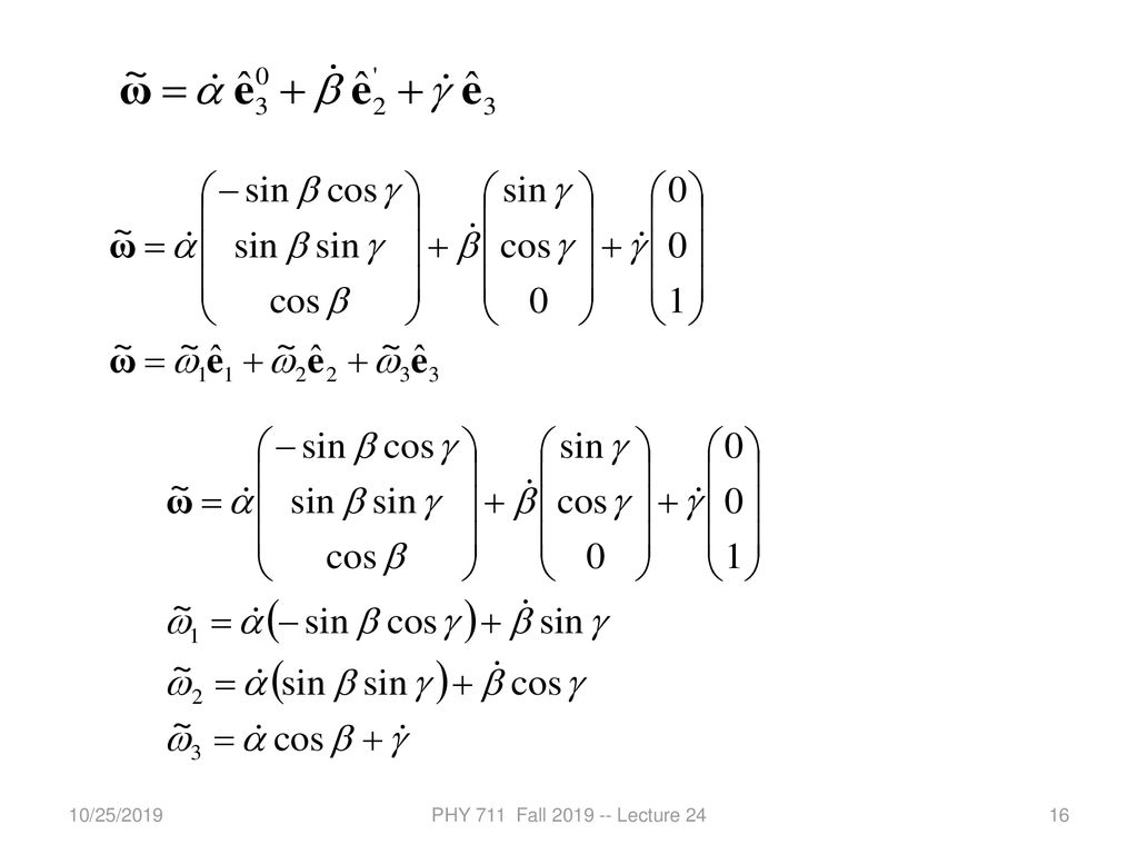 Phy 711 Classical Mechanics And Mathematical Methods Ppt Download