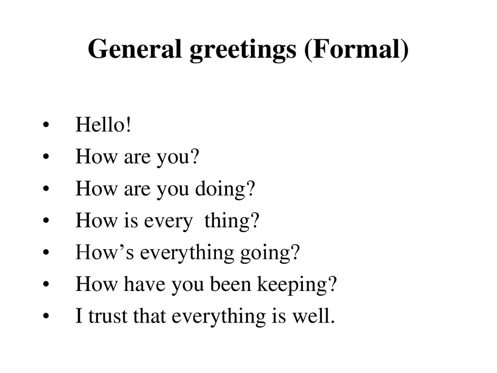 formal greetings in english