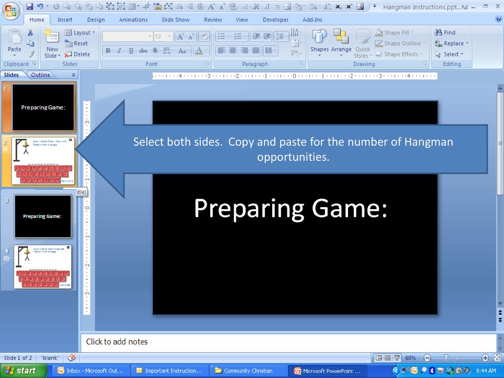Create a Hangman-Type Game in PowerPoint