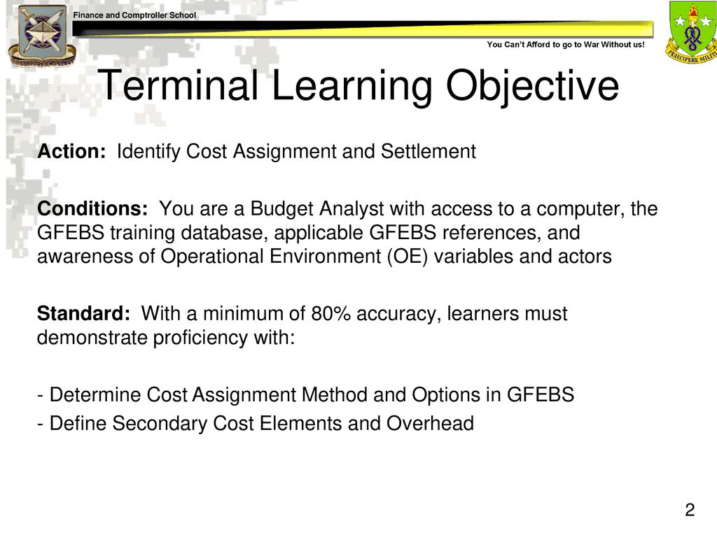 Identify Cost Assignment and Settlement - ppt download