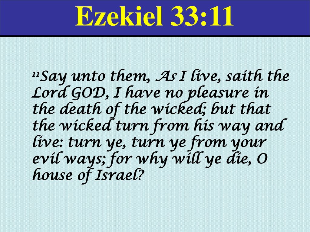Being Positive in Christ - Ezekiel 33:8 When I say unto the wicked, O wicked man, you shall surely die; if you do not speak to warn the wicked from his way
