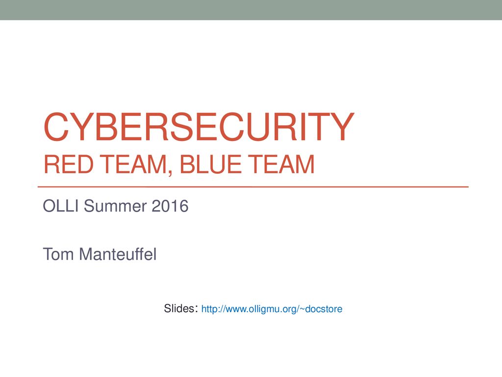 Cybersecurity Red Team, blue team