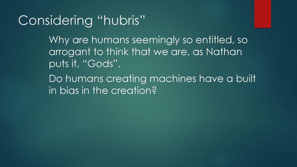ExMachina A.I. What does it mean to be human? ppt download