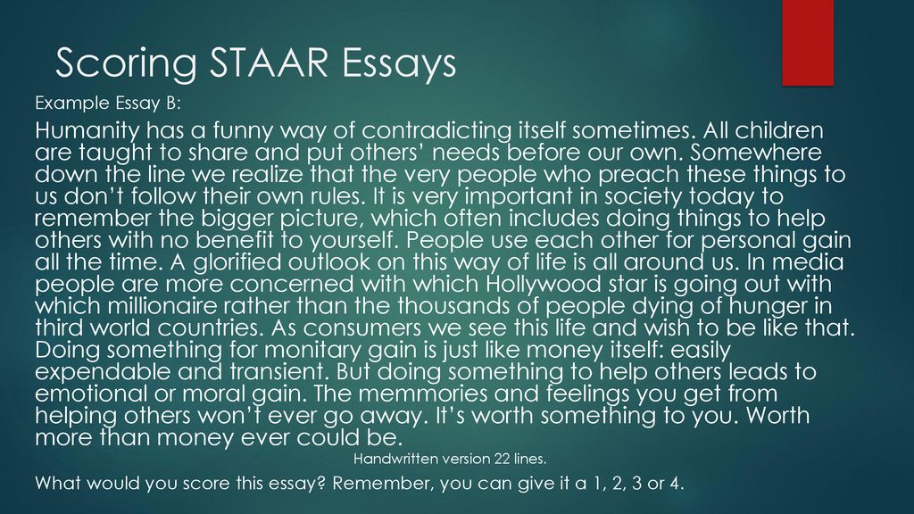 staar essay character count