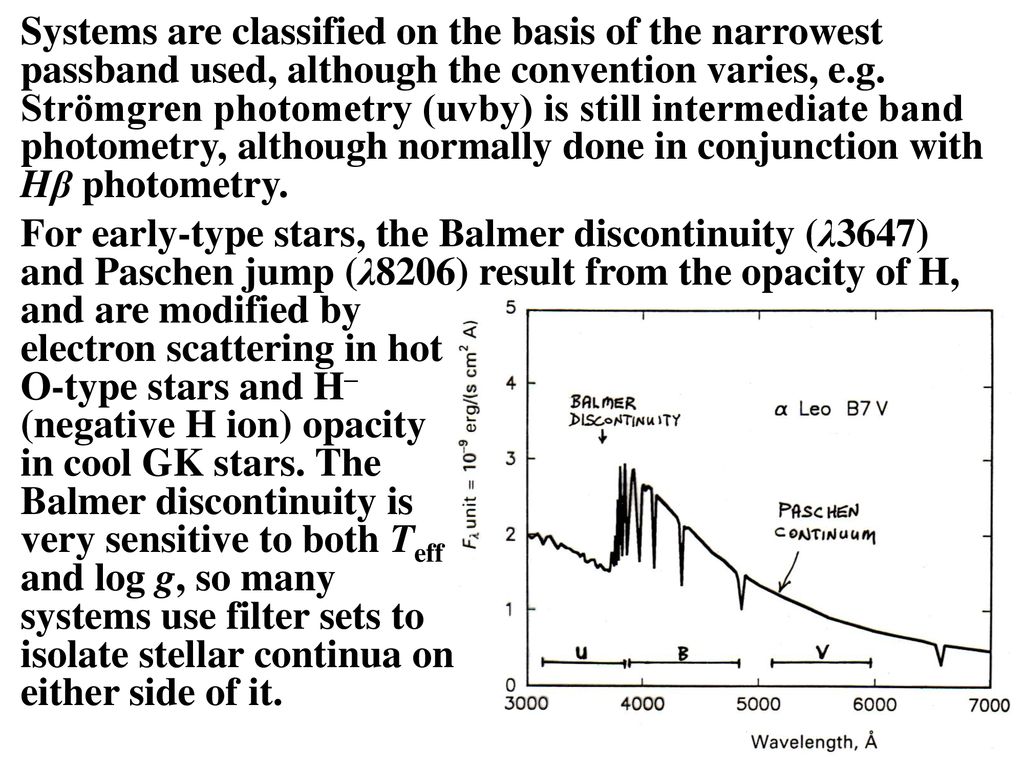 7 Photometric Systems The Primary Purpose Of Photometry Is To Obtain Information Equivalent To Spectroscopy In Less Observing Time It Is Also A Highly Ppt Download
