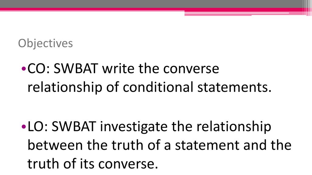 Warm Up 2-23. In a conditional statement, the “if” portion of the statement is called the hypothesis, and the “then” portion called the conclusion. - ppt