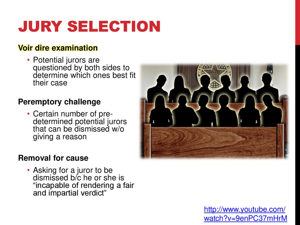 Jury selection Voir dire examination