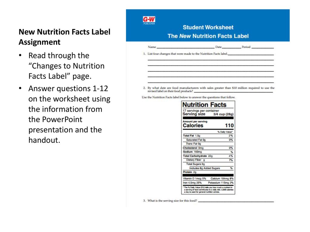 Friday, February 22 “B” Day - ppt download With Regard To Nutrition Label Worksheet Answers