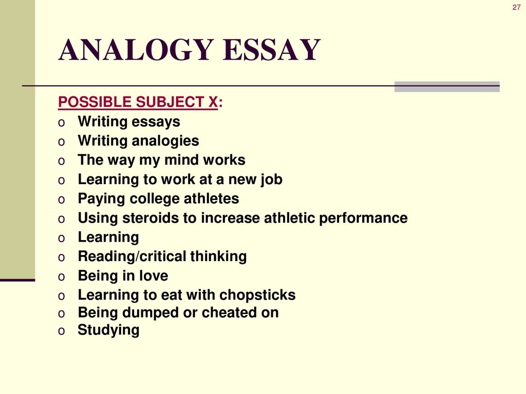 analogy college essays