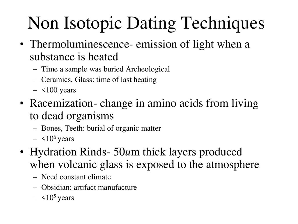 Non-isotopic Dating Methods