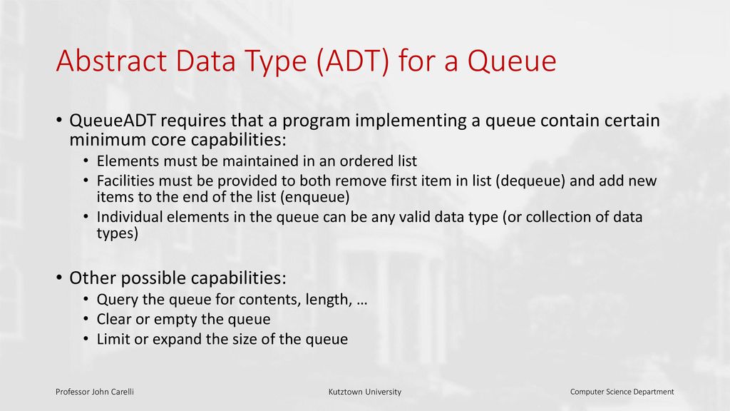 Queue Adt Abstract Data Type N Ppt Download