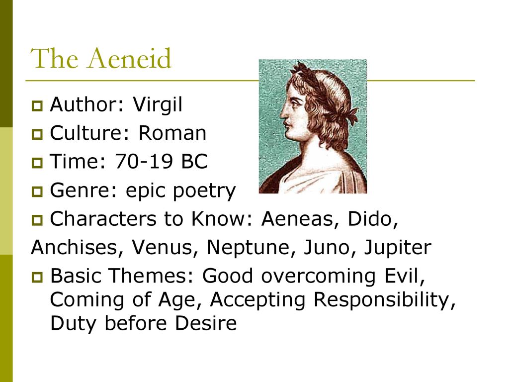 The Aeneid: Roman Epic. - ppt download