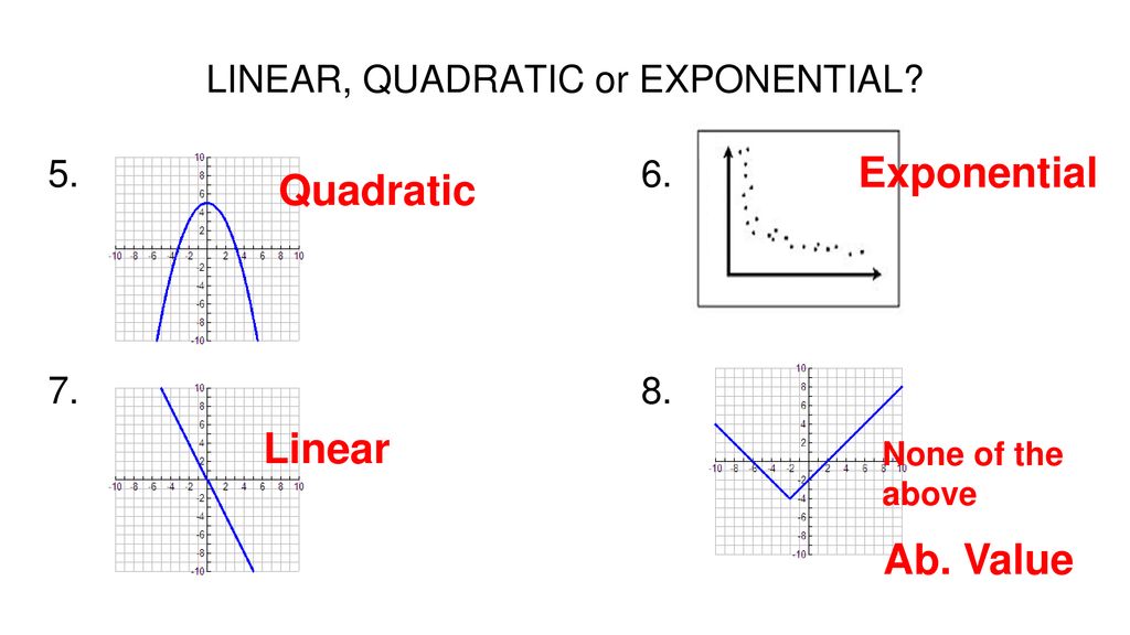 Compare Linear, Exponential, And Quadratic Models - Ppt Download