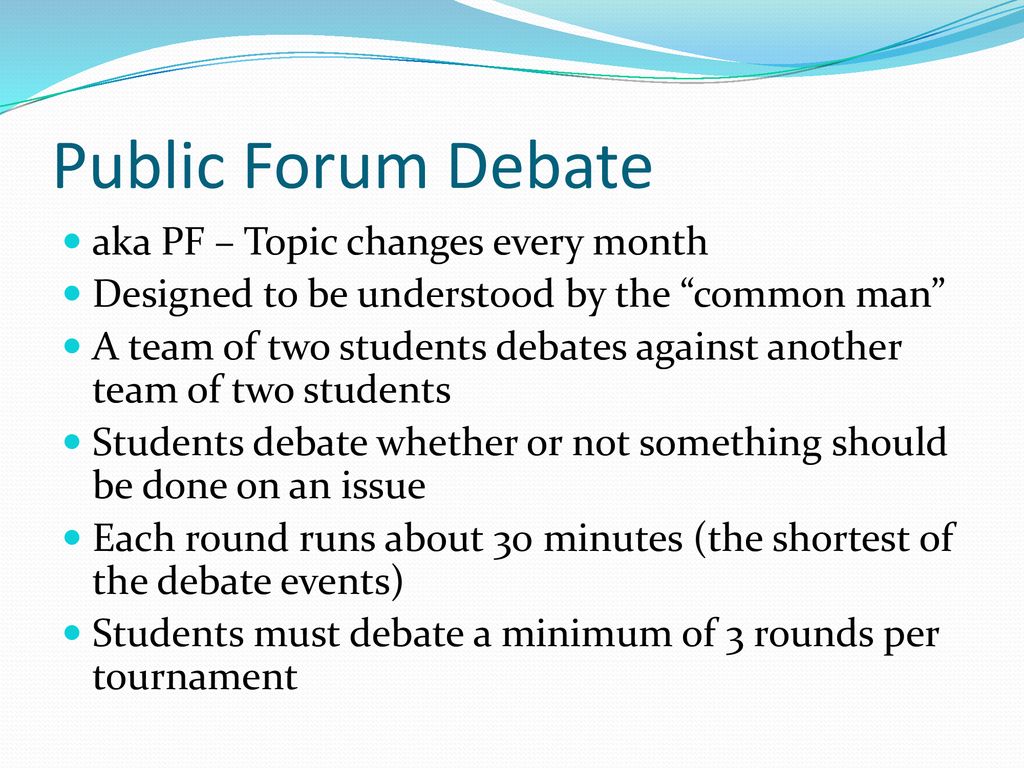 Debate, Public Speaking, and Speech Events ppt download