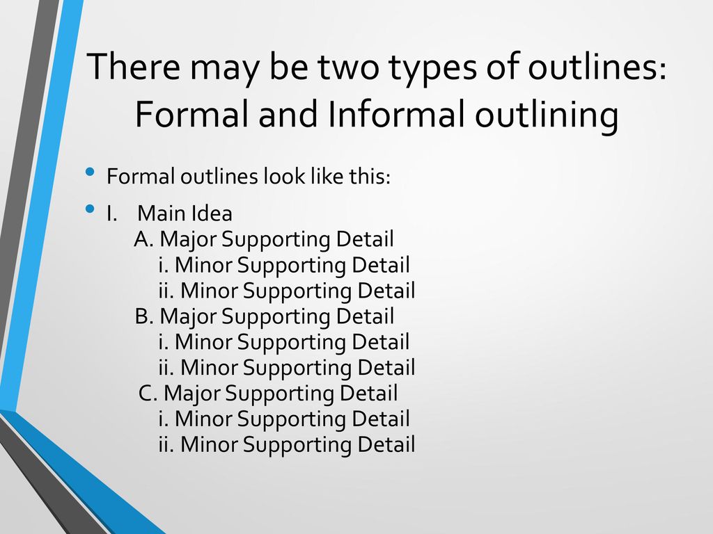 formal and informal outlines