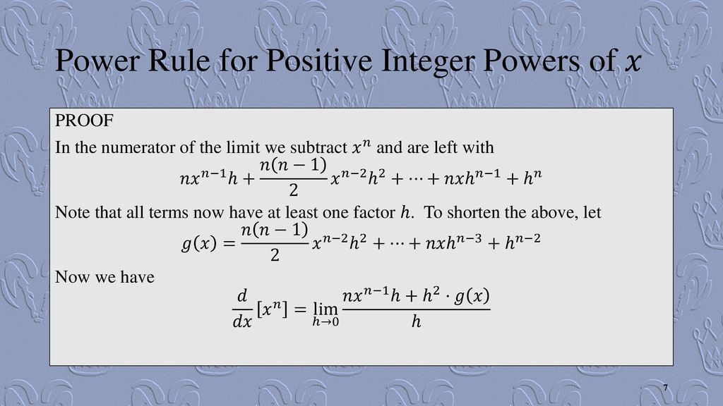 Rules For Differentiation Ppt Download