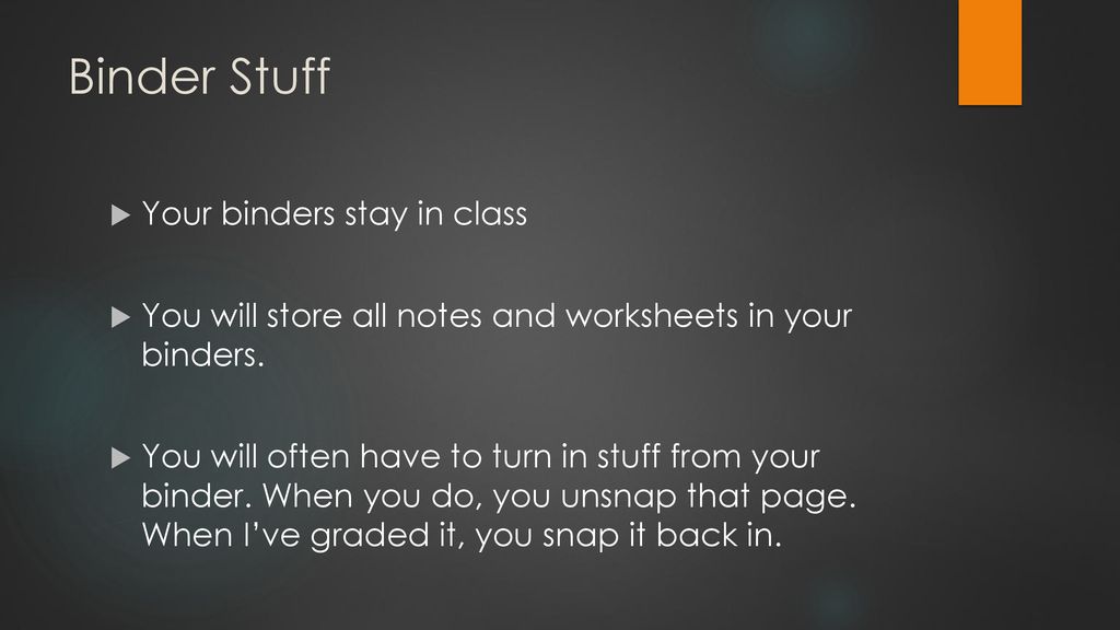 binder stuff