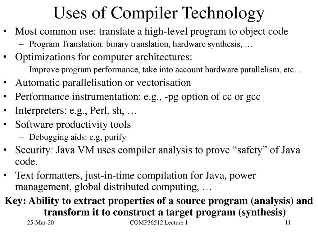 COMP Compilers Lecture 1: Introduction - ppt download