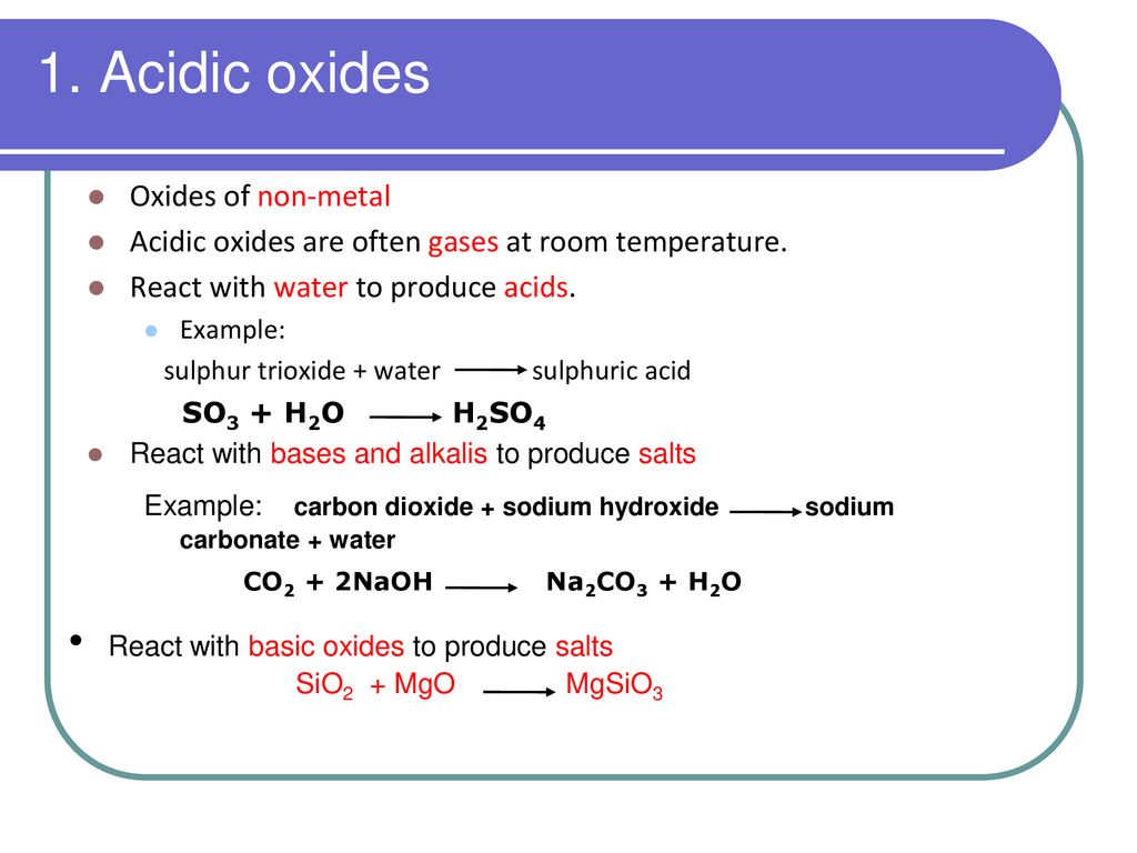 What Is An Oxide An Oxide Is A Binary Compound Of Oxygen And Another Element M O Oxides Can Be Classified In Two Ways Nature Of Oxides Amount Of