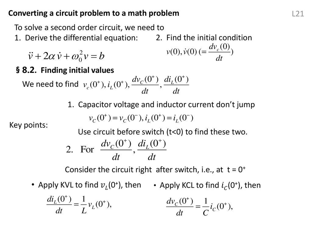 Chapter 8 Second Order Circuits Ppt Download