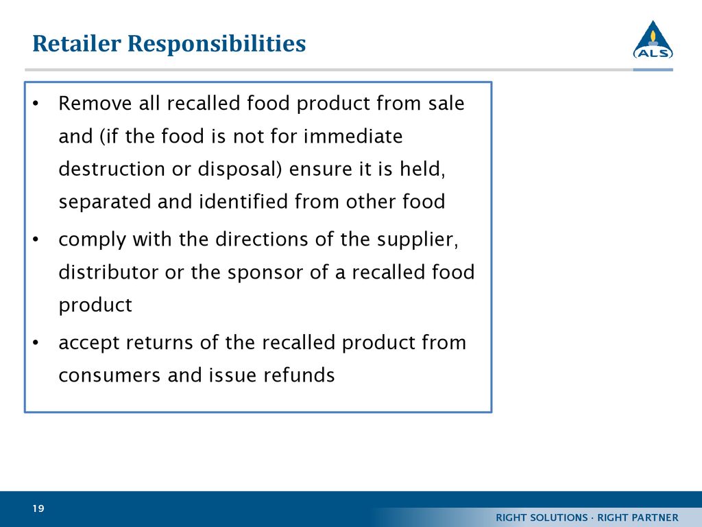 Conducting a Food Product Recall - ppt download