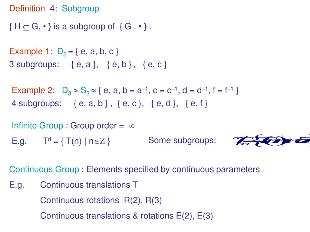 Group Theory Basics Ppt Download