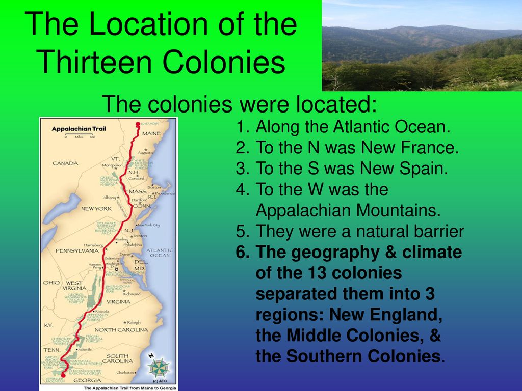 Appalachian Mountains Map 13 Colonies