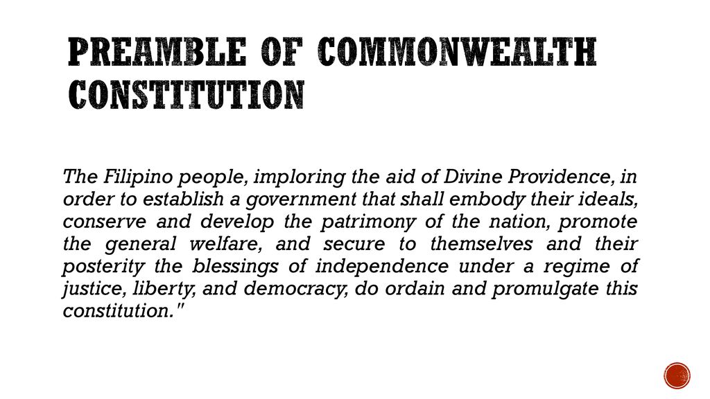 Preamble of commonwealth constitution