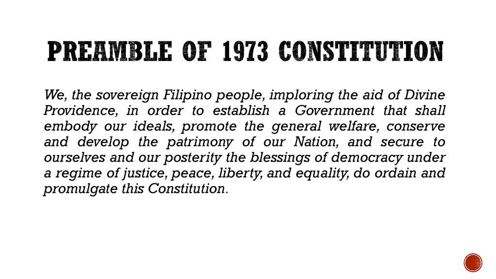 Preamble of 1973 constitution