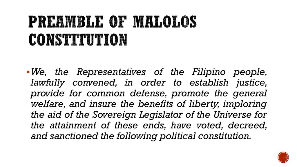 Preamble of malolos constitution