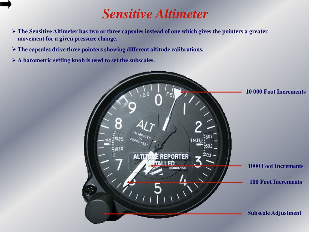 Instruments Pressure Altimeter - ppt download