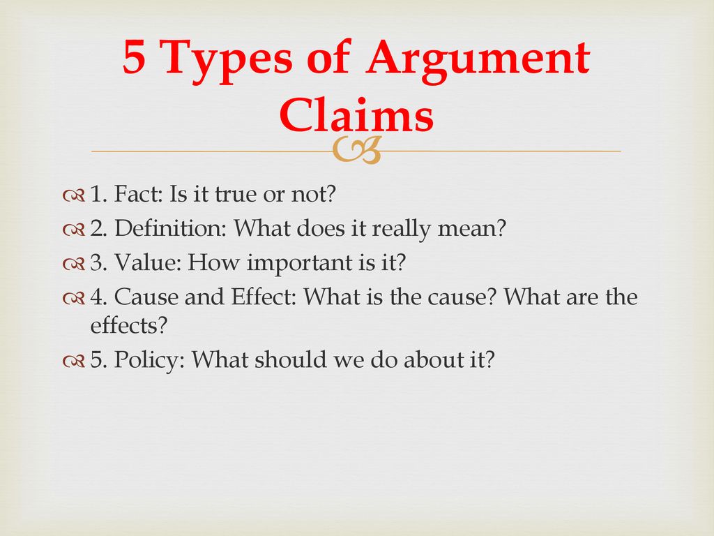 types of argumentative essay