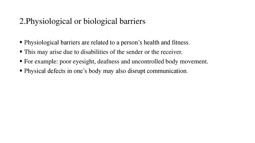 physiological barriers to communication